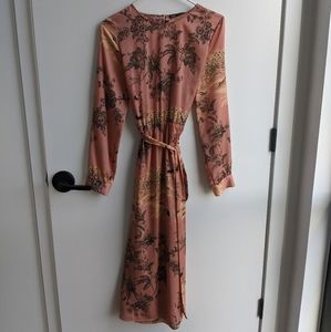 Zara Pale Pink Japanese Crane Dress